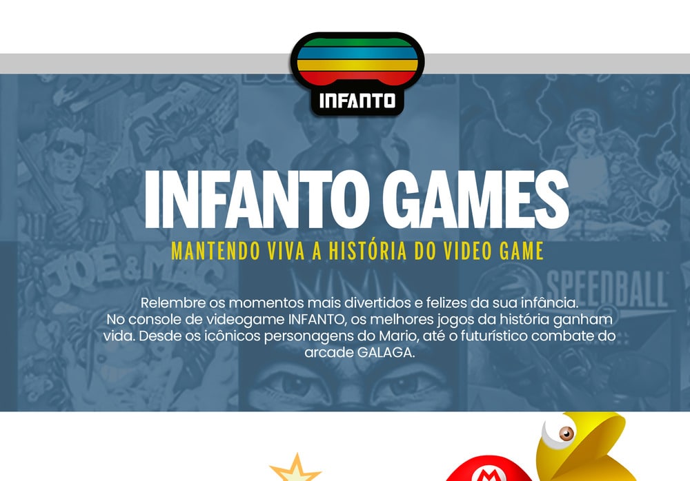Video Game Retrô Infanto 4 com 44 mil jogos antigos (2 controles